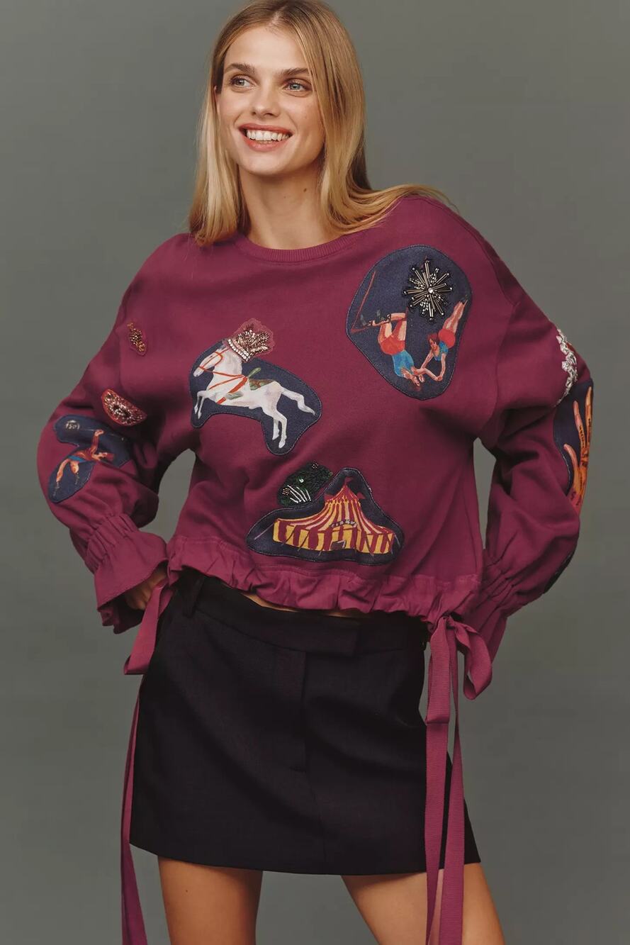 nwt ANTHROPOLOGIE MAEVE x NATHALIE LETE Circus Drawstring Top